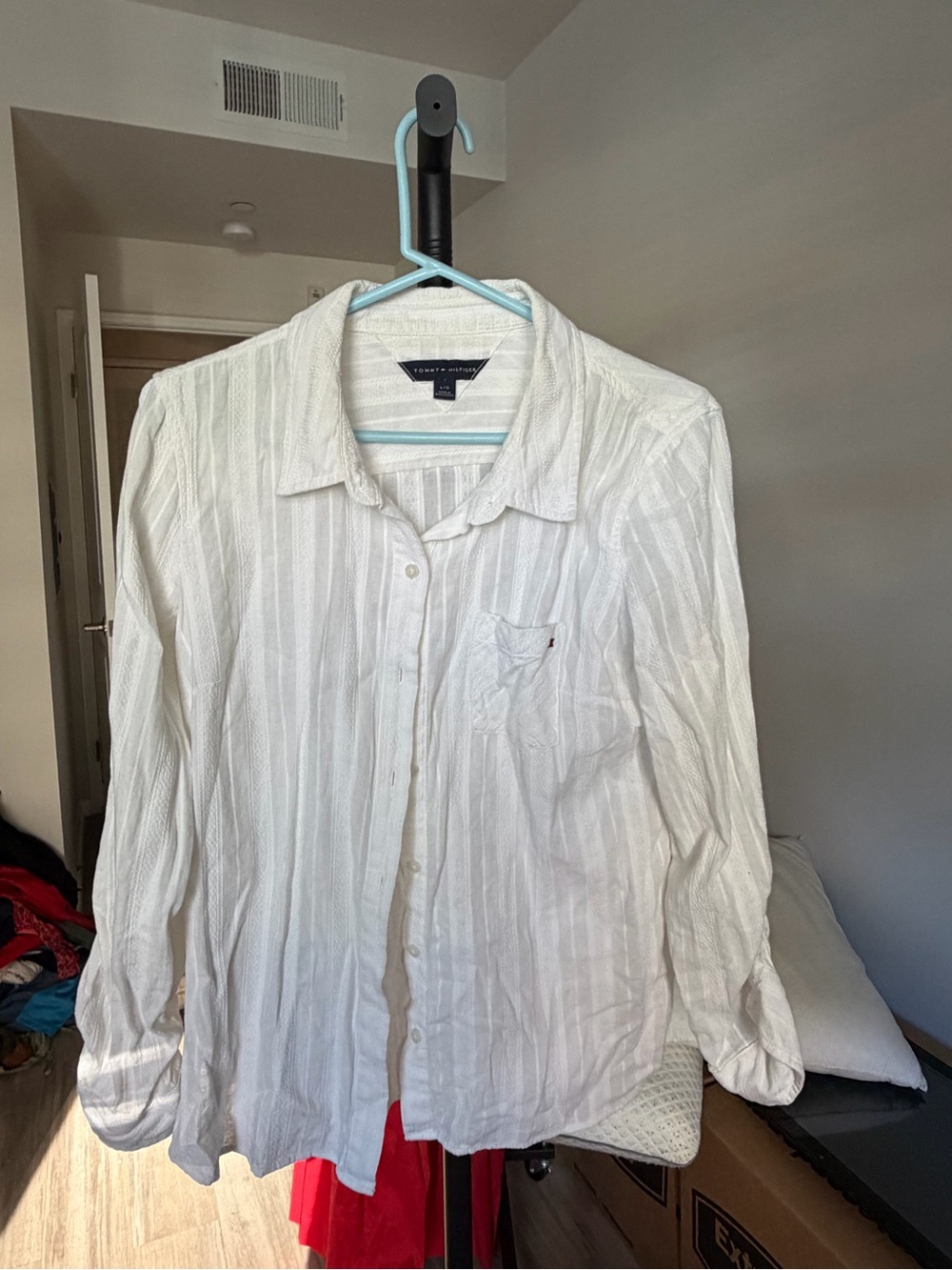 Tommy Hilfiger White Women’s Long-Sleeve Button-Down Shirt